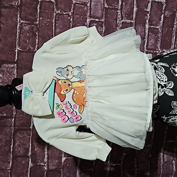 Disney 🎁 Bambi 3pc set 3 months Dress headband and bottom NWT - Picture 1 of 7
